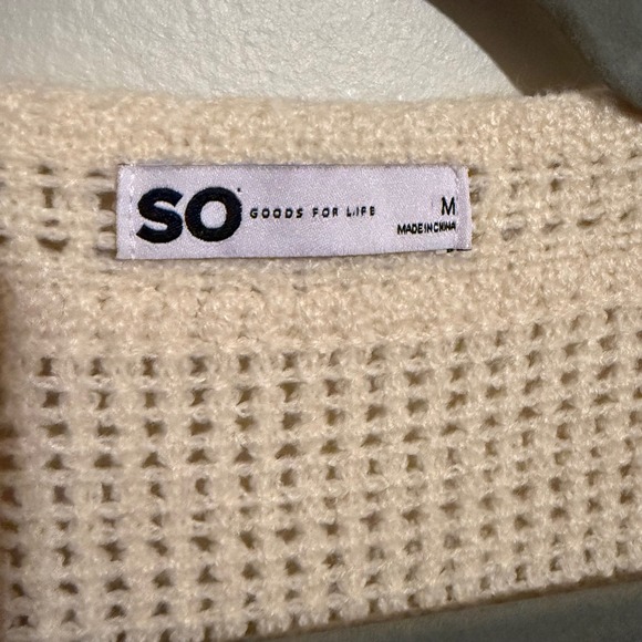 SO Knit Crochet Flower Cardigan Cottagecore Cream Medium - Picture 4 of 5